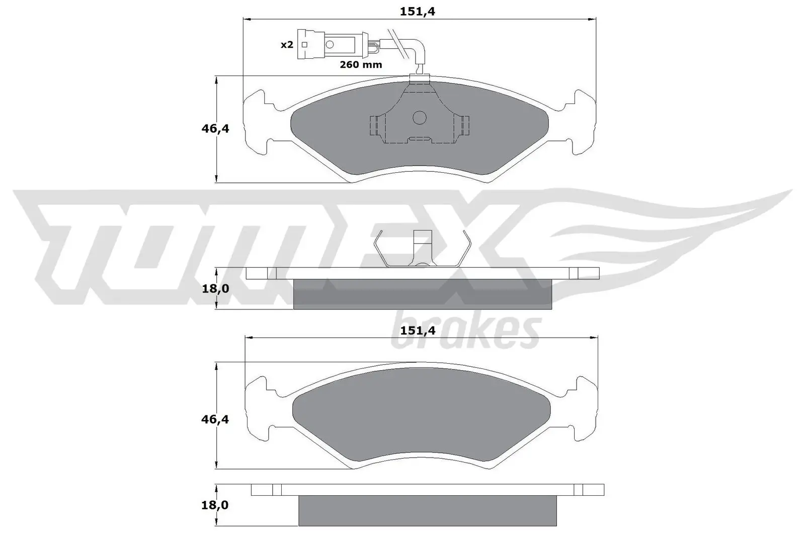 Bremsbelagsatz, Scheibenbremse TOMEX Brakes TX 10-281