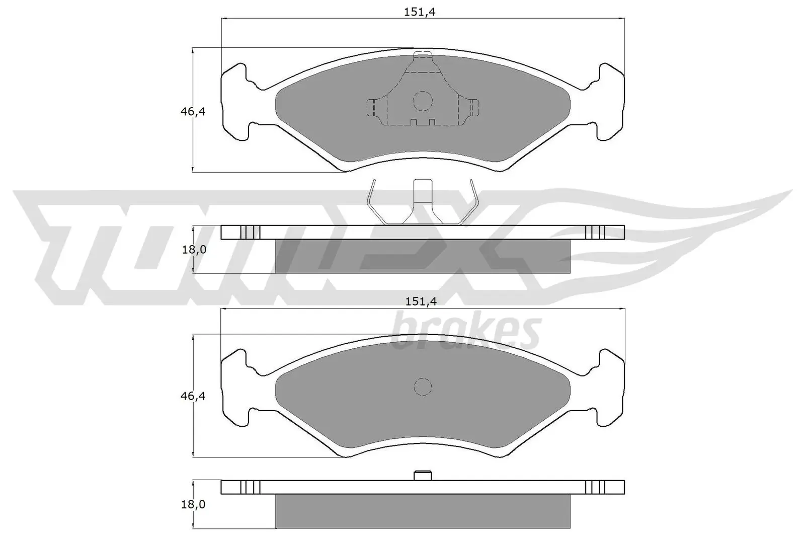 Bremsbelagsatz, Scheibenbremse Vorderachse TOMEX Brakes TX 10-28