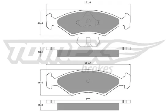Bremsbelagsatz, Scheibenbremse Vorderachse TOMEX Brakes TX 10-28 Bild Bremsbelagsatz, Scheibenbremse Vorderachse TOMEX Brakes TX 10-28
