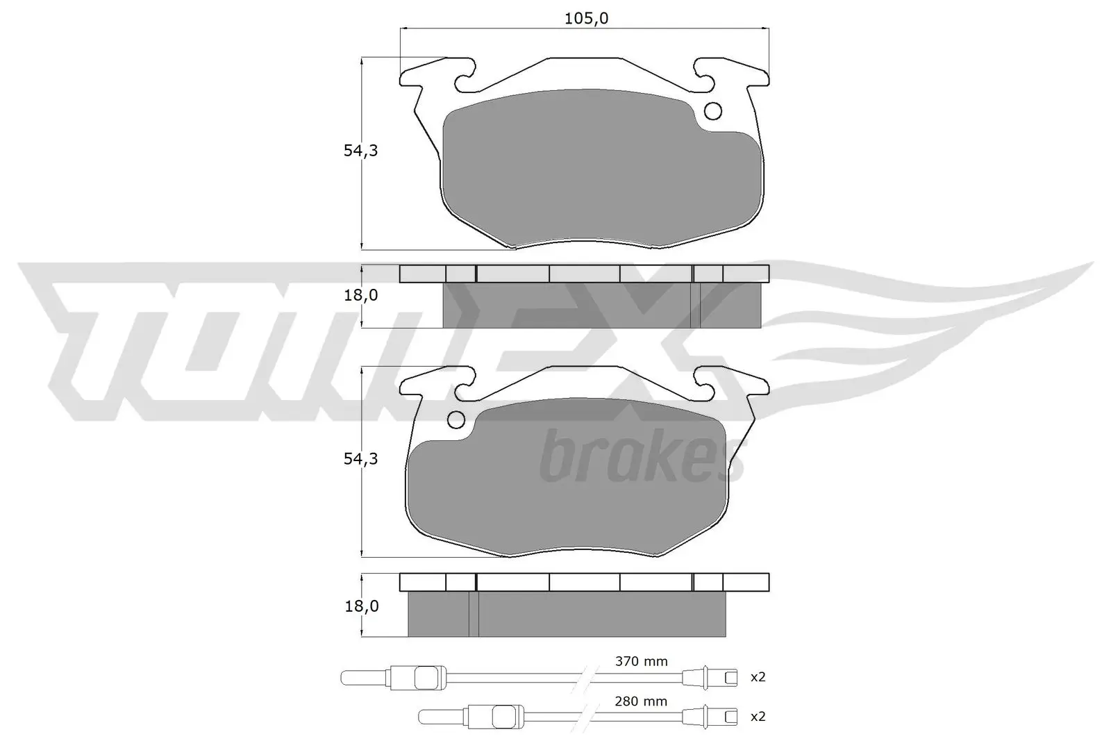 Bremsbelagsatz, Scheibenbremse Vorderachse TOMEX Brakes TX 10-341