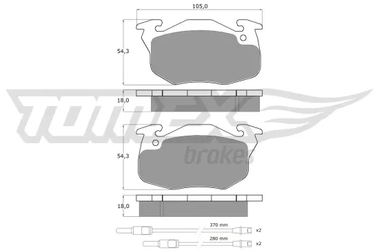 Bremsbelagsatz, Scheibenbremse Vorderachse TOMEX Brakes TX 10-341 Bild Bremsbelagsatz, Scheibenbremse Vorderachse TOMEX Brakes TX 10-341