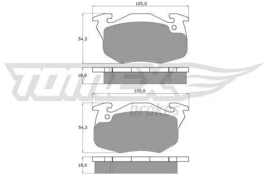 Bremsbelagsatz, Scheibenbremse Vorderachse TOMEX Brakes TX 10-35 Bild Bremsbelagsatz, Scheibenbremse Vorderachse TOMEX Brakes TX 10-35