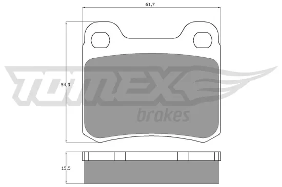 Bremsbelagsatz, Scheibenbremse Hinterachse TOMEX Brakes TX 10-371 Bild Bremsbelagsatz, Scheibenbremse Hinterachse TOMEX Brakes TX 10-371