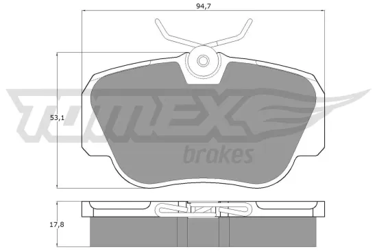 Bremsbelagsatz, Scheibenbremse Vorderachse TOMEX Brakes TX 10-38 Bild Bremsbelagsatz, Scheibenbremse Vorderachse TOMEX Brakes TX 10-38