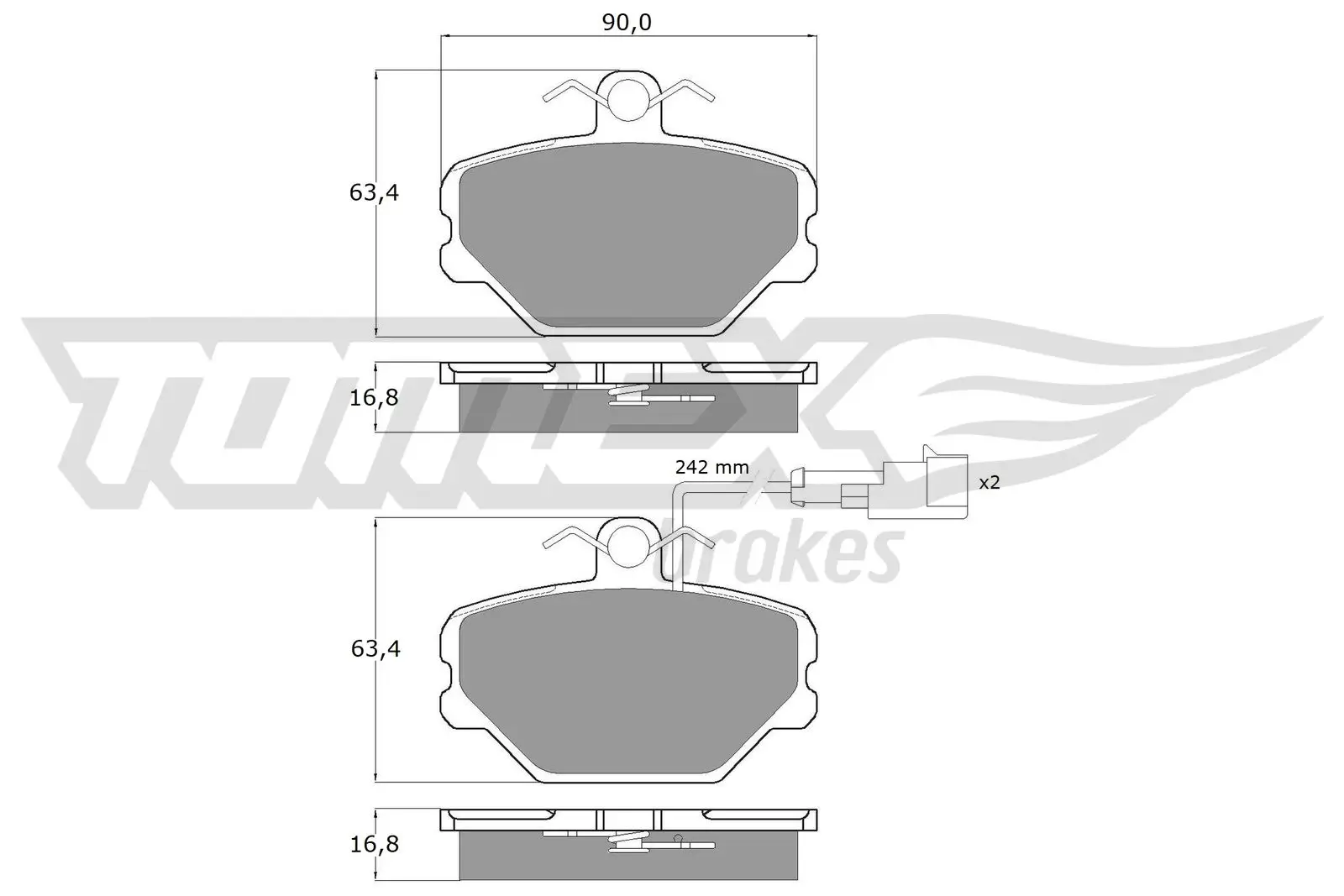 Bremsbelagsatz, Scheibenbremse Vorderachse TOMEX Brakes TX 10-392