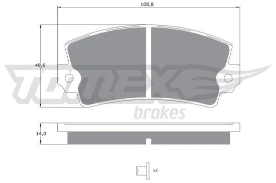 Bremsbelagsatz, Scheibenbremse Hinterachse TOMEX Brakes TX 10-432 Bild Bremsbelagsatz, Scheibenbremse Hinterachse TOMEX Brakes TX 10-432