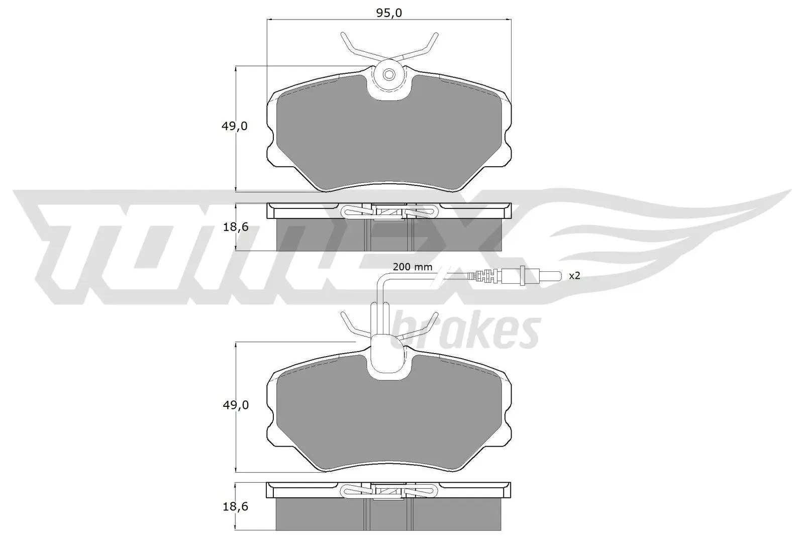 Bremsbelagsatz, Scheibenbremse Vorderachse TOMEX Brakes TX 10-44