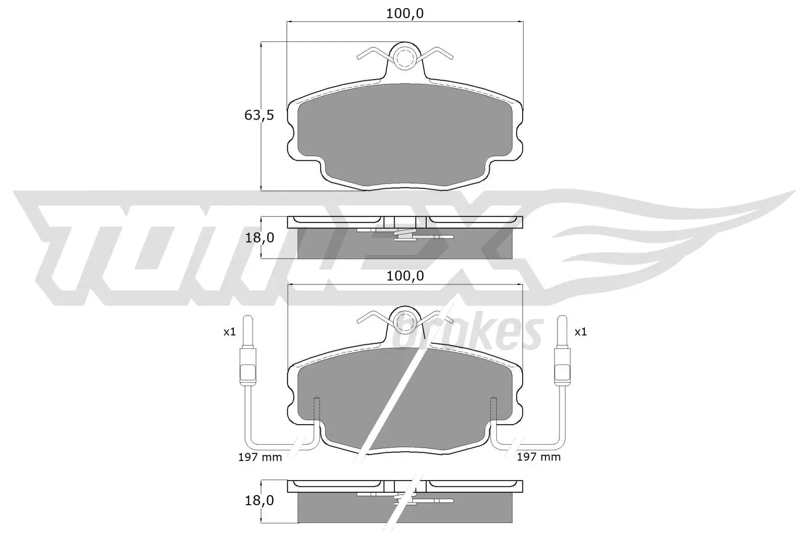 Bremsbelagsatz, Scheibenbremse Vorderachse TOMEX Brakes TX 10-48