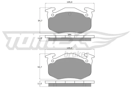 Bremsbelagsatz, Scheibenbremse Hinterachse TOMEX Brakes TX 10-502 Bild Bremsbelagsatz, Scheibenbremse Hinterachse TOMEX Brakes TX 10-502
