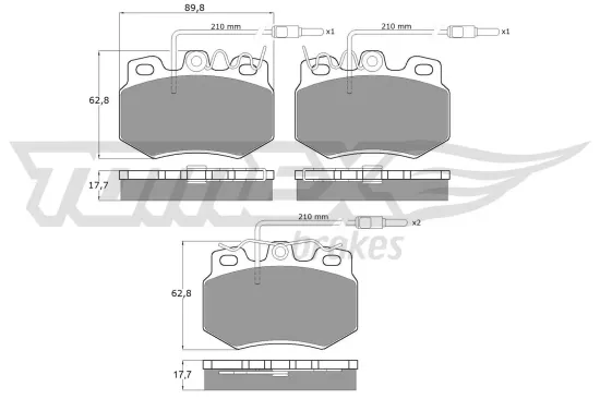 Bremsbelagsatz, Scheibenbremse Vorderachse TOMEX Brakes TX 10-551 Bild Bremsbelagsatz, Scheibenbremse Vorderachse TOMEX Brakes TX 10-551