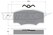 Bremsbelagsatz, Scheibenbremse Vorderachse TOMEX Brakes TX 10-59