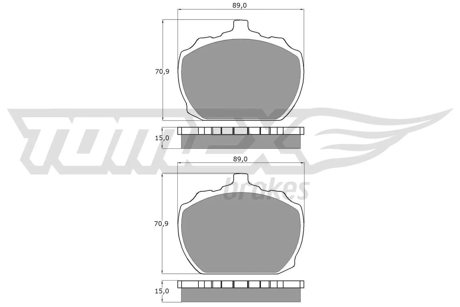 Bremsbelagsatz, Scheibenbremse Vorderachse TOMEX Brakes TX 10-60