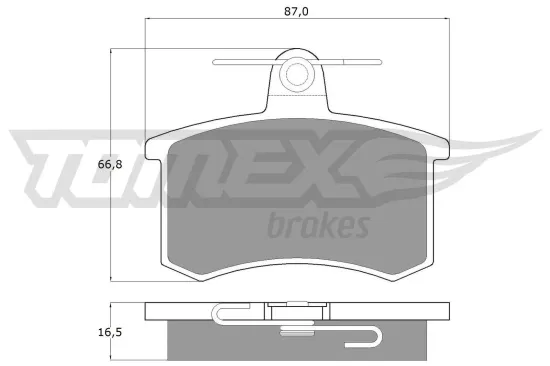 Bremsbelagsatz, Scheibenbremse Hinterachse TOMEX Brakes TX 10-62 Bild Bremsbelagsatz, Scheibenbremse Hinterachse TOMEX Brakes TX 10-62
