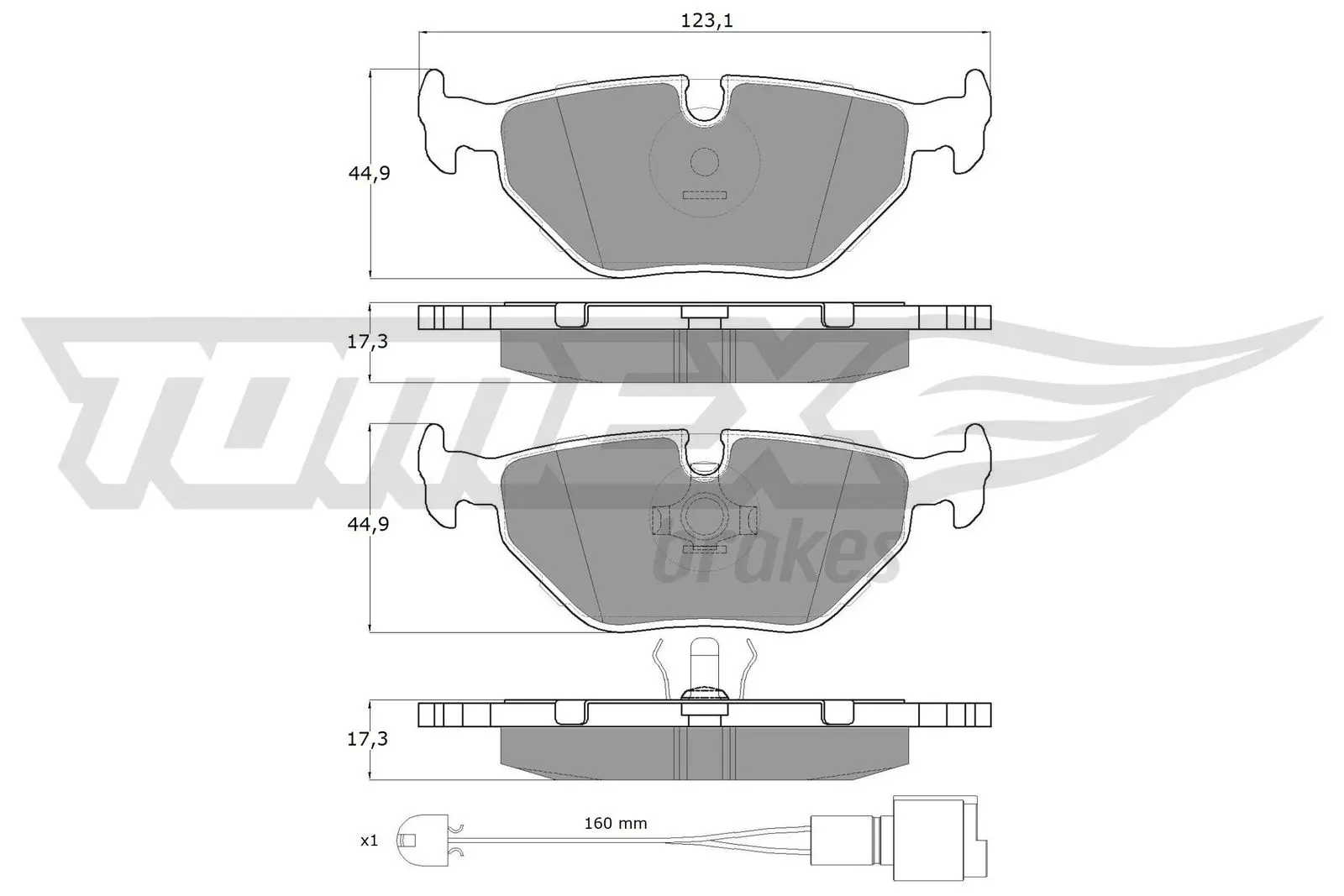 Bremsbelagsatz, Scheibenbremse Hinterachse TOMEX Brakes TX 10-701