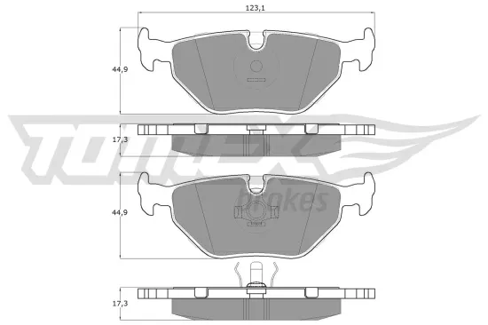 Bremsbelagsatz, Scheibenbremse Hinterachse TOMEX Brakes TX 10-70 Bild Bremsbelagsatz, Scheibenbremse Hinterachse TOMEX Brakes TX 10-70