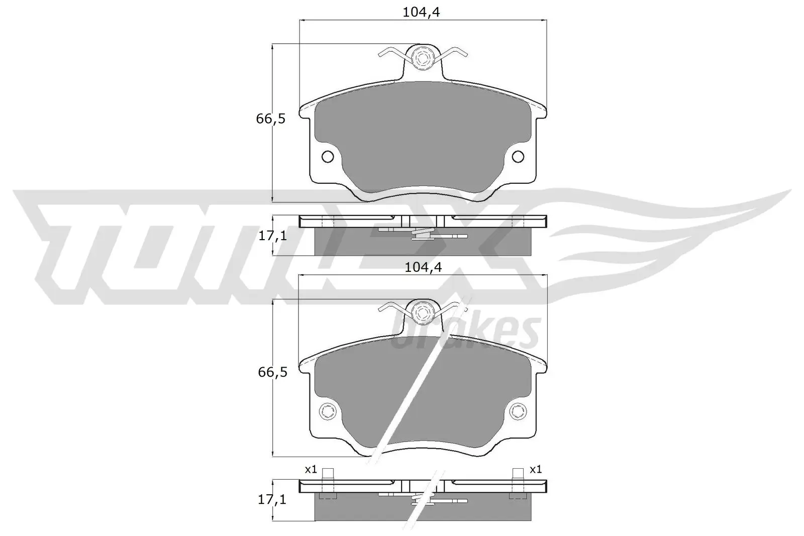 Bremsbelagsatz, Scheibenbremse TOMEX Brakes TX 10-73