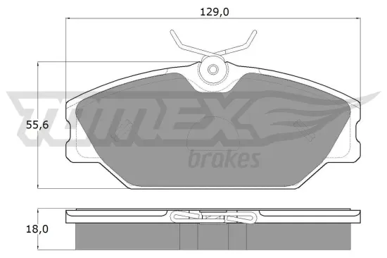 Bremsbelagsatz, Scheibenbremse Vorderachse TOMEX Brakes TX 10-761 Bild Bremsbelagsatz, Scheibenbremse Vorderachse TOMEX Brakes TX 10-761