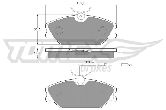 Bremsbelagsatz, Scheibenbremse TOMEX Brakes TX 10-76 Bild Bremsbelagsatz, Scheibenbremse TOMEX Brakes TX 10-76