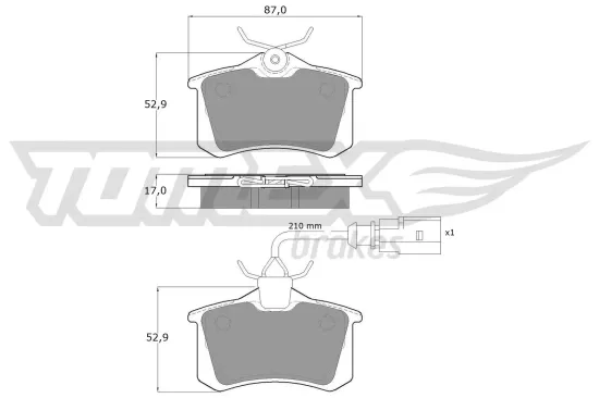 Bremsbelagsatz, Scheibenbremse TOMEX Brakes TX 10-782 Bild Bremsbelagsatz, Scheibenbremse TOMEX Brakes TX 10-782