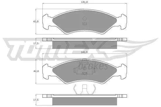 Bremsbelagsatz, Scheibenbremse Vorderachse TOMEX Brakes TX 10-84 Bild Bremsbelagsatz, Scheibenbremse Vorderachse TOMEX Brakes TX 10-84