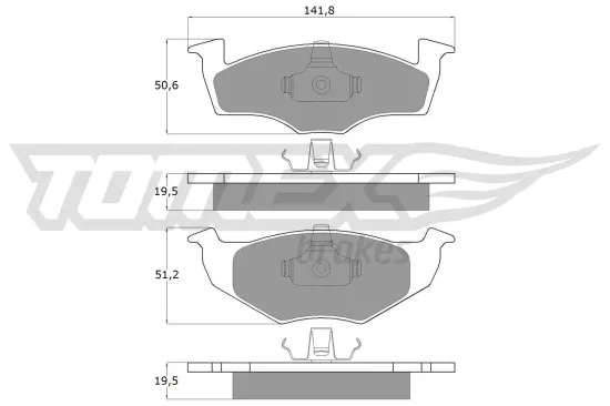 Bremsbelagsatz, Scheibenbremse Vorderachse TOMEX Brakes TX 10-86 Bild Bremsbelagsatz, Scheibenbremse Vorderachse TOMEX Brakes TX 10-86
