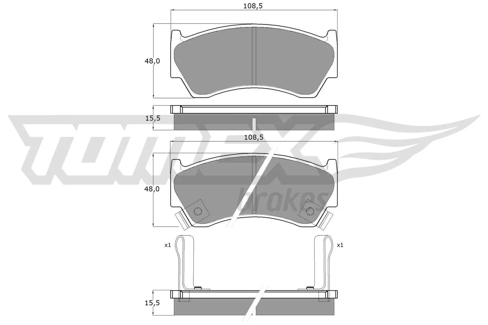 Bremsbelagsatz, Scheibenbremse Vorderachse TOMEX Brakes TX 10-89