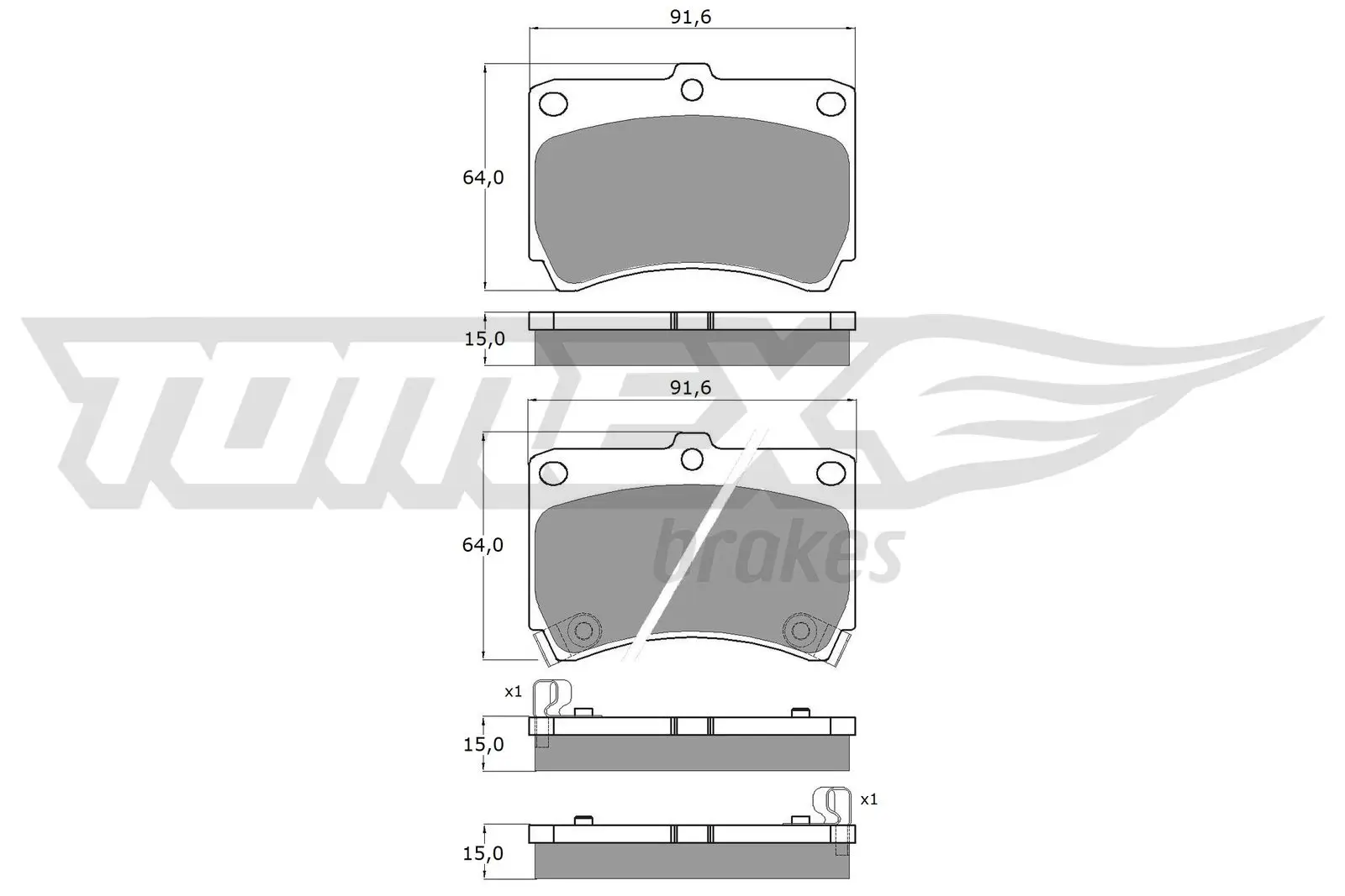 Bremsbelagsatz, Scheibenbremse TOMEX Brakes TX 10-91