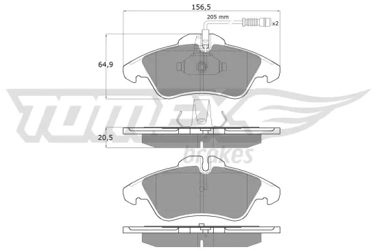 Bremsbelagsatz, Scheibenbremse Vorderachse TOMEX Brakes TX 10-931 Bild Bremsbelagsatz, Scheibenbremse Vorderachse TOMEX Brakes TX 10-931