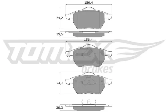 Bremsbelagsatz, Scheibenbremse TOMEX Brakes TX 10-94 Bild Bremsbelagsatz, Scheibenbremse TOMEX Brakes TX 10-94