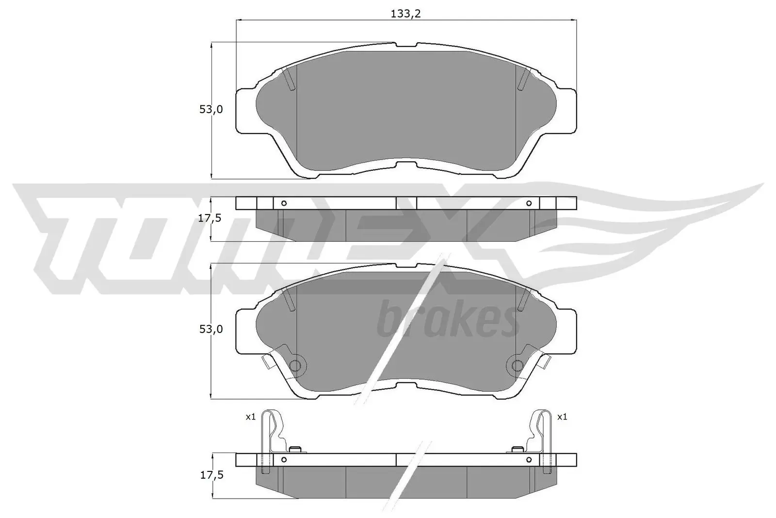 Bremsbelagsatz, Scheibenbremse TOMEX Brakes TX 10-96