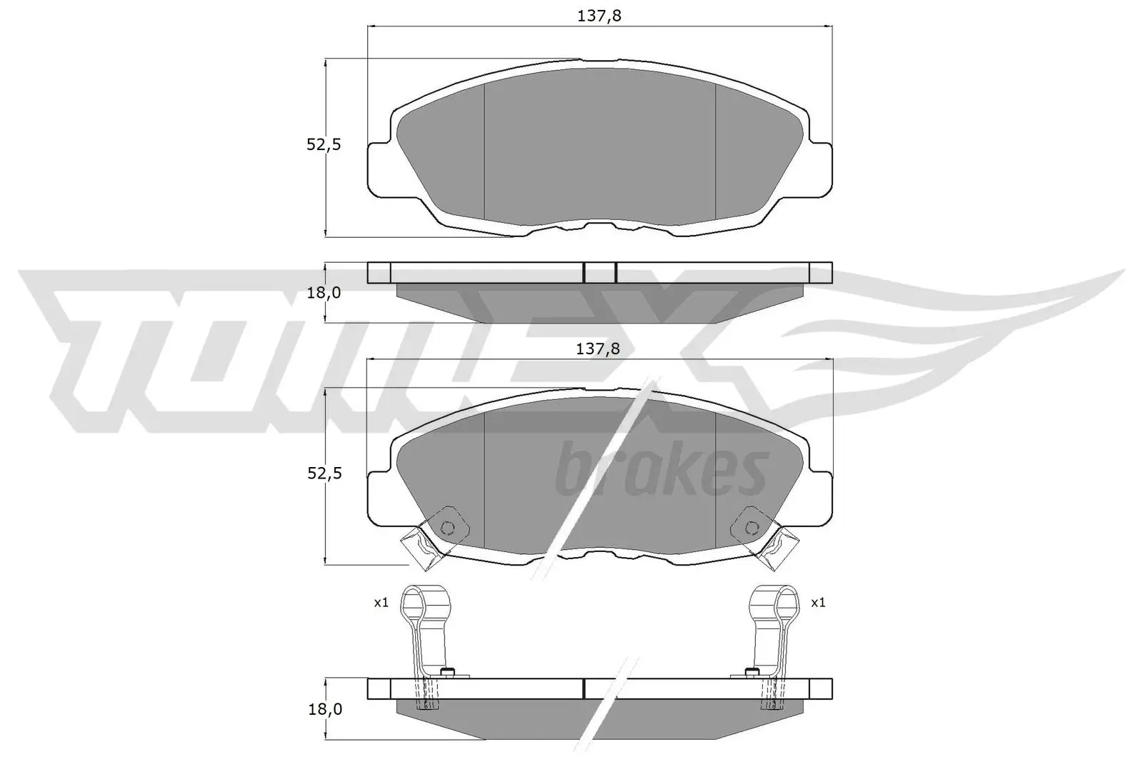 Bremsbelagsatz, Scheibenbremse Vorderachse TOMEX Brakes TX 10-98