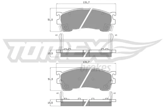 Bremsbelagsatz, Scheibenbremse Vorderachse TOMEX Brakes TX 11-02 Bild Bremsbelagsatz, Scheibenbremse Vorderachse TOMEX Brakes TX 11-02
