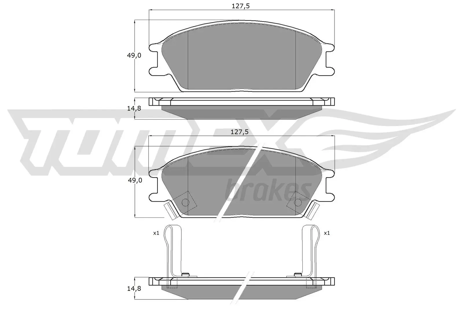 Bremsbelagsatz, Scheibenbremse Vorderachse TOMEX Brakes TX 11-05