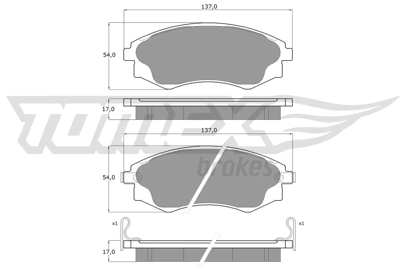 Bremsbelagsatz, Scheibenbremse TOMEX Brakes TX 11-07