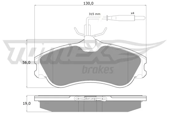 Bremsbelagsatz, Scheibenbremse TOMEX Brakes TX 11-12 Bild Bremsbelagsatz, Scheibenbremse TOMEX Brakes TX 11-12