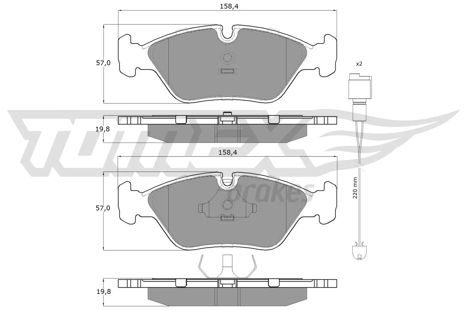 Bremsbelagsatz, Scheibenbremse Vorderachse TOMEX Brakes TX 11-291