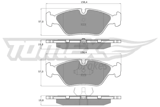 Bremsbelagsatz, Scheibenbremse Vorderachse TOMEX Brakes TX 11-29 Bild Bremsbelagsatz, Scheibenbremse Vorderachse TOMEX Brakes TX 11-29