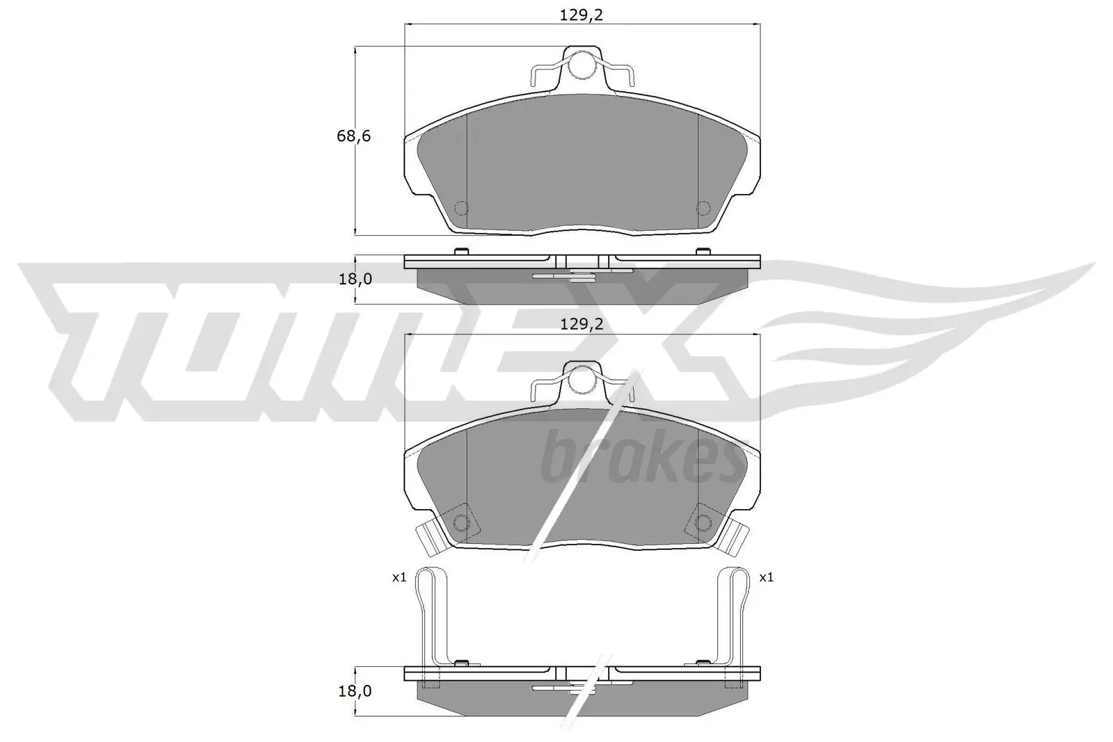 Bremsbelagsatz, Scheibenbremse Vorderachse TOMEX Brakes TX 11-51