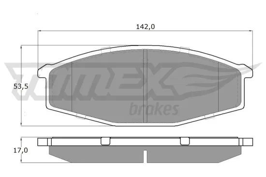Bremsbelagsatz, Scheibenbremse Vorderachse TOMEX Brakes TX 11-56 Bild Bremsbelagsatz, Scheibenbremse Vorderachse TOMEX Brakes TX 11-56