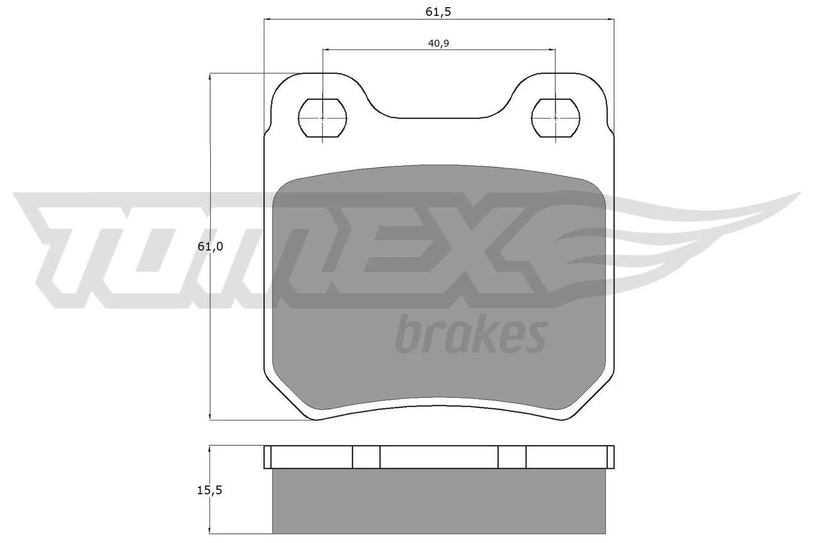 Bremsbelagsatz, Scheibenbremse Hinterachse TOMEX Brakes TX 11-61