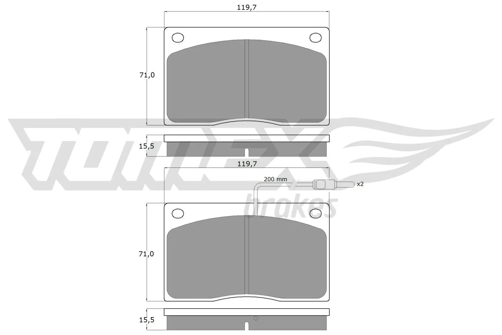 Bremsbelagsatz, Scheibenbremse Vorderachse TOMEX Brakes TX 11-74