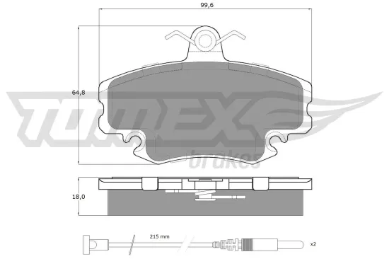 Bremsbelagsatz, Scheibenbremse Vorderachse TOMEX Brakes TX 11-78 Bild Bremsbelagsatz, Scheibenbremse Vorderachse TOMEX Brakes TX 11-78