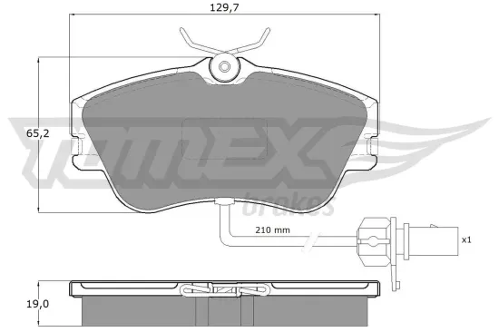 Bremsbelagsatz, Scheibenbremse Vorderachse TOMEX Brakes TX 11-821 Bild Bremsbelagsatz, Scheibenbremse Vorderachse TOMEX Brakes TX 11-821