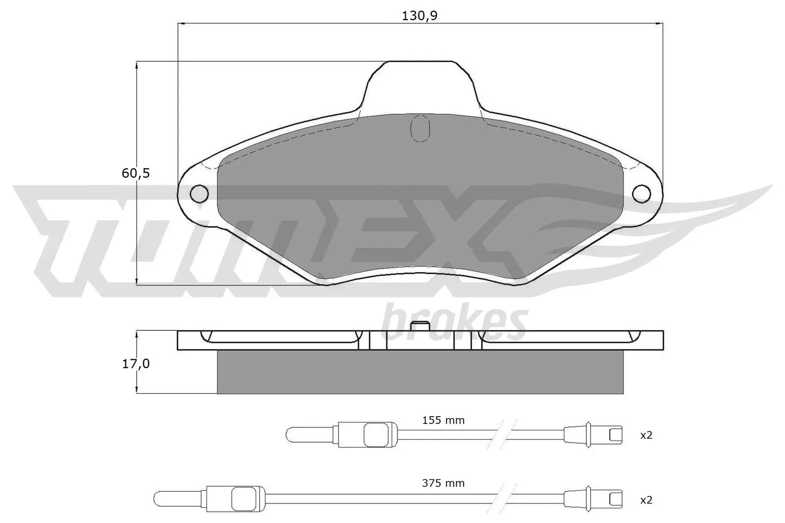 Bremsbelagsatz, Scheibenbremse Vorderachse TOMEX Brakes TX 11-90