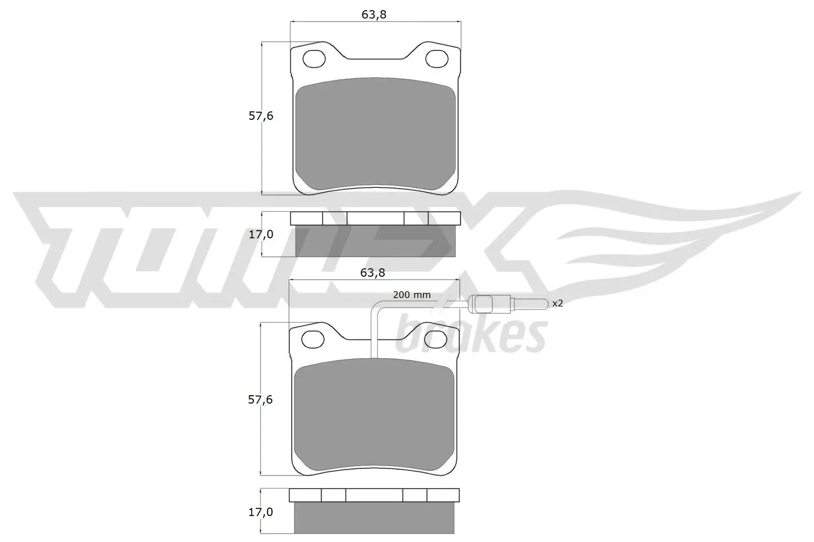 Bremsbelagsatz, Scheibenbremse Hinterachse TOMEX Brakes TX 11-95