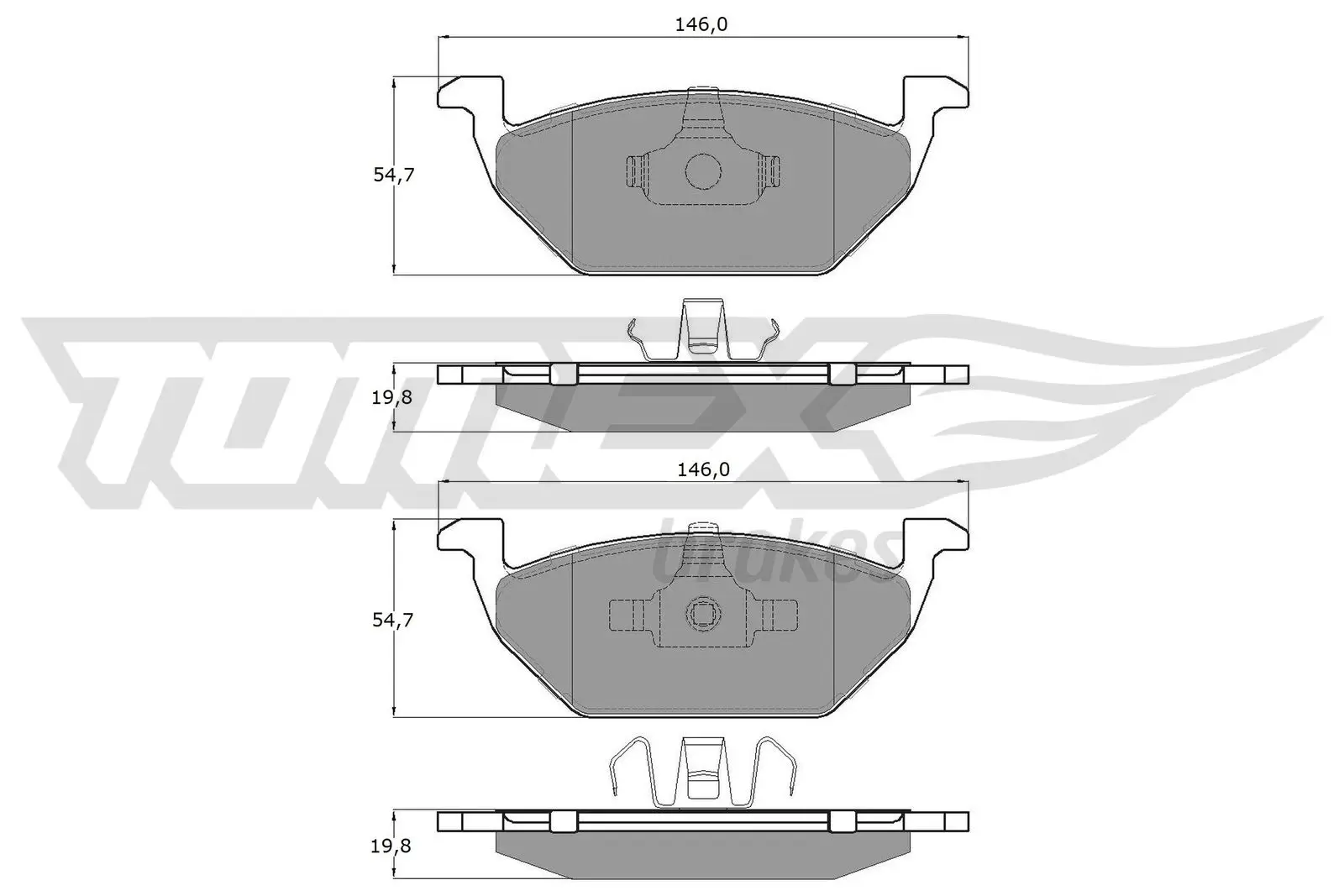 Bremsbelagsatz, Scheibenbremse TOMEX Brakes TX 12-10