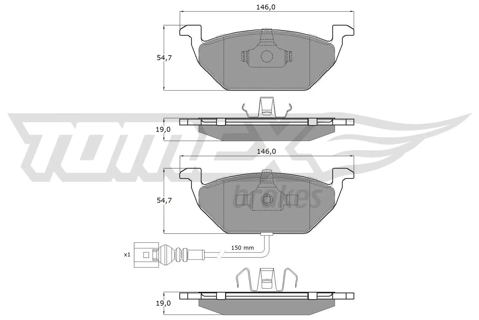 Bremsbelagsatz, Scheibenbremse TOMEX Brakes TX 12-11