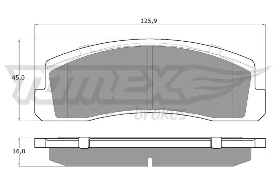 Bremsbelagsatz, Scheibenbremse Vorderachse TOMEX Brakes TX 12-16 Bild Bremsbelagsatz, Scheibenbremse Vorderachse TOMEX Brakes TX 12-16