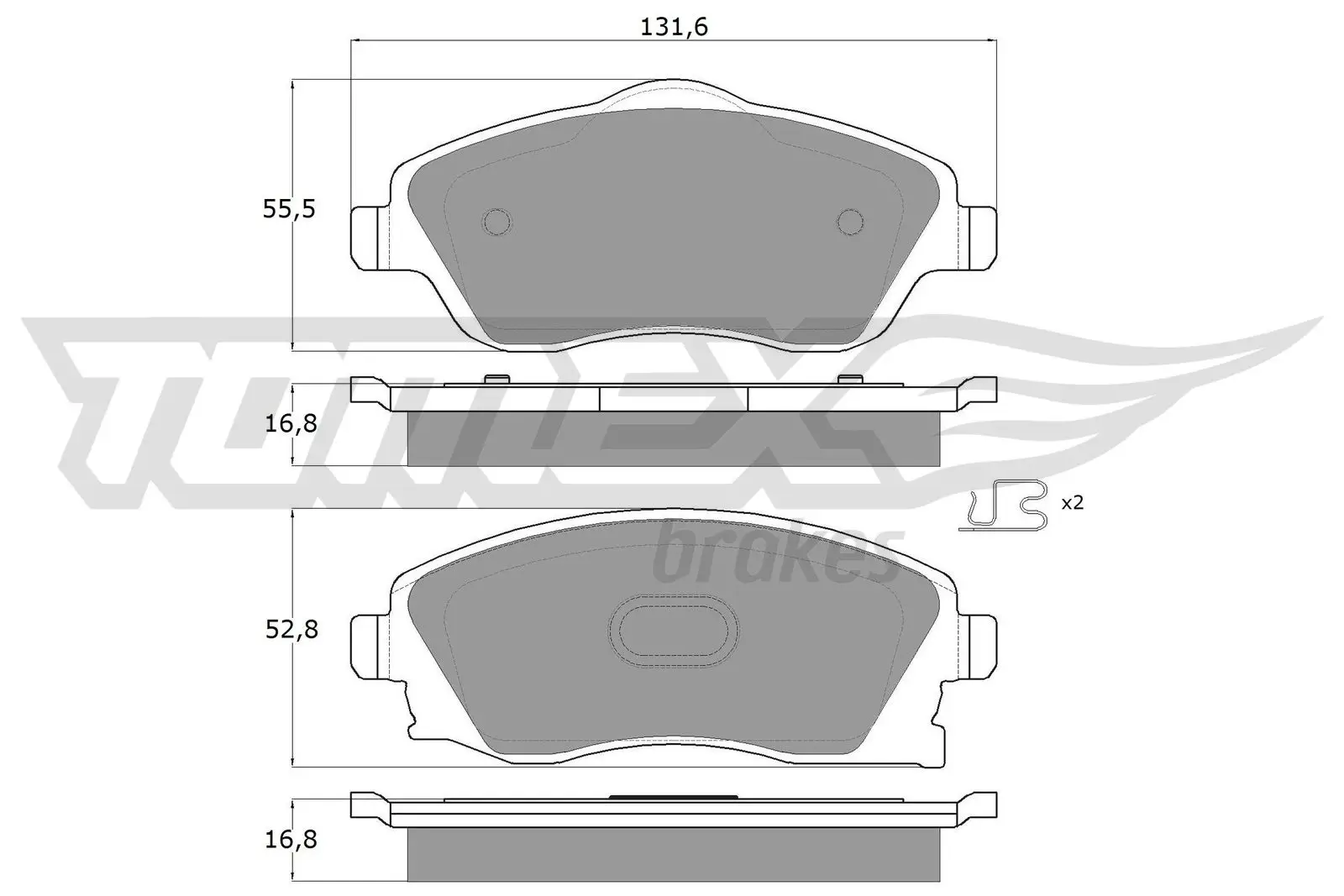 Bremsbelagsatz, Scheibenbremse Vorderachse TOMEX Brakes TX 12-19
