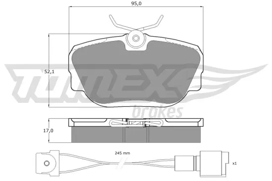 Bremsbelagsatz, Scheibenbremse Vorderachse TOMEX Brakes TX 12-201 Bild Bremsbelagsatz, Scheibenbremse Vorderachse TOMEX Brakes TX 12-201